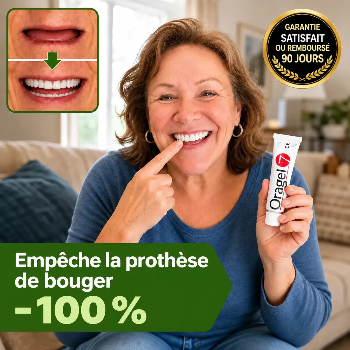 Oragel™ | Impedisce lo scivolamento della dentiera al 100% - Tenuta sicura per tutto il giorno