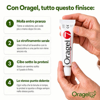 Oragel™ | Elimina al 100% lo scivolamento della dentiera – Tenuta sicura per tutto il giorno