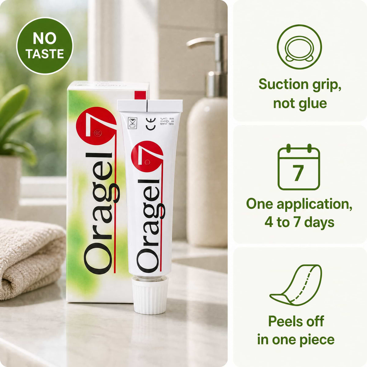 Oragel™ | Empêche les prothèses dentaires de glisser à 100 % - Fixation sûre toute la journée