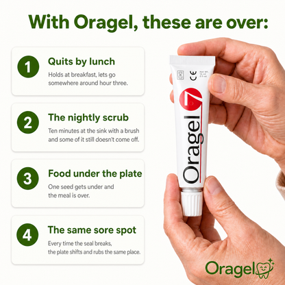 Oragel™ | Empêche les prothèses dentaires de glisser à 100 % - Fixation sûre toute la journée